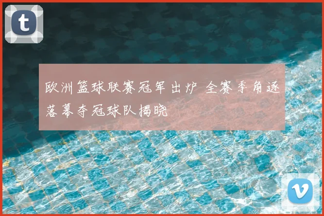 欧洲篮球联赛冠军出炉 全赛季角逐落幕夺冠球队揭晓
